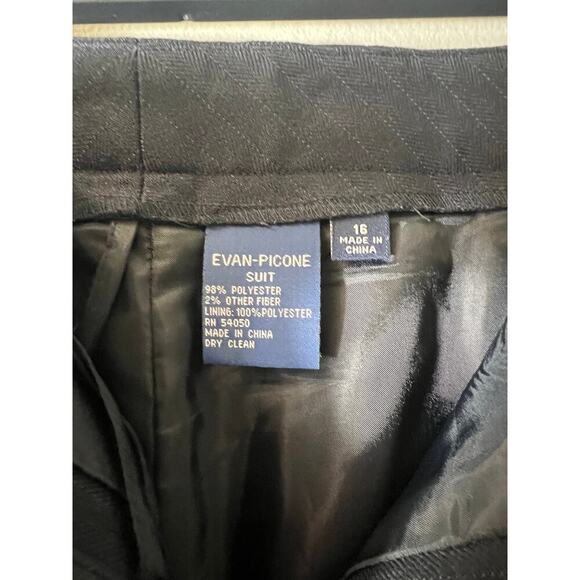 Evan-Picone Navy Polyester Suite Coat and Pants Size 16 - Picture 7 of 9